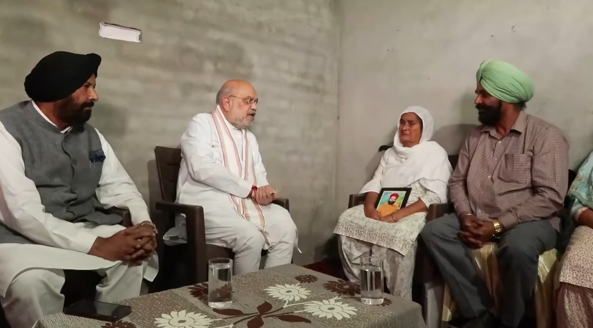 HM Shah meets family of slain anti-drug activist Vikramjeet Singh in Punjab’s Gurdaspur