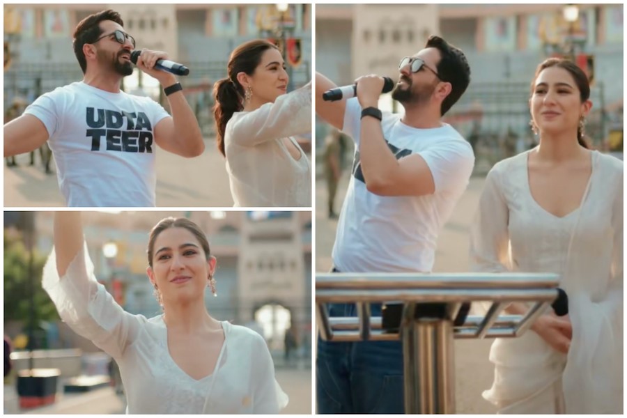 Ayushmann Khurrana and Sara Ali Khan Bring Patriotic Energy to Udta Teer Promotions at Attari Wagah Border