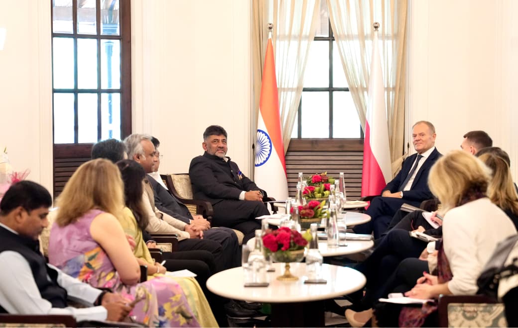 CM Shivakumar meets Polish PM Donald Tusk; invites Poland as partner for Global Investors Meet 2027