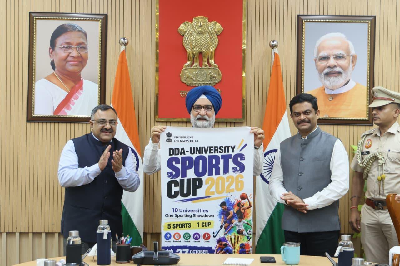 Delhi L-G TS Sandhu launches poster of DDA-University Sports Cup 2026