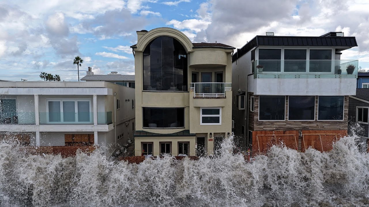 High tides set to worsen flooding from storms along West Coast (Video)