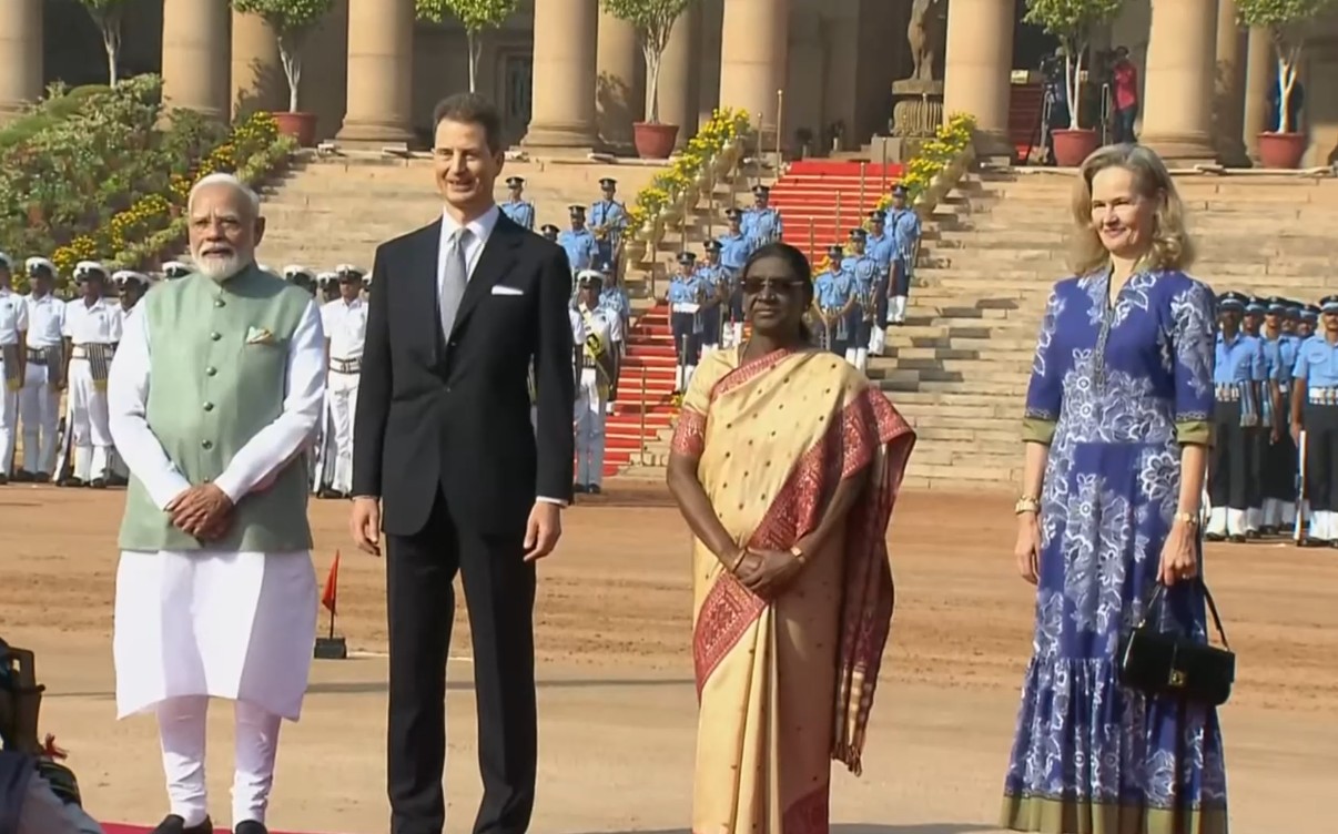 Liechtenstein Prince Alois accorded ceremonial welcome at Rashtrapati Bhavan
