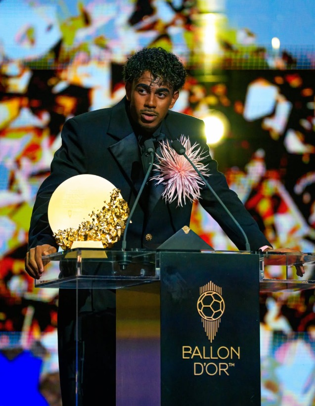 Ballon d’Or: Lamine Yamal wins young talent of the year award for third consecutive year