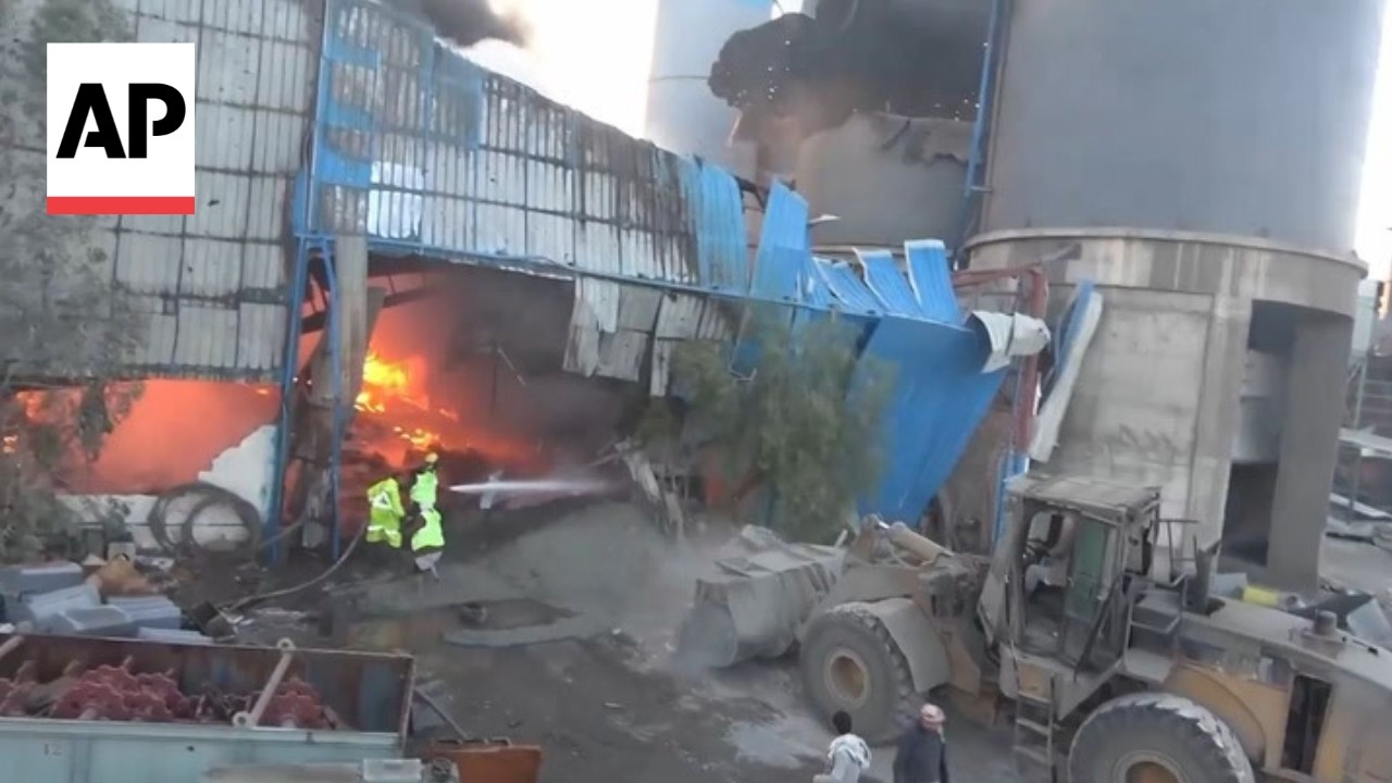 Houthi media reports Saudi-backed strike on Sanaa cement factory (Video)