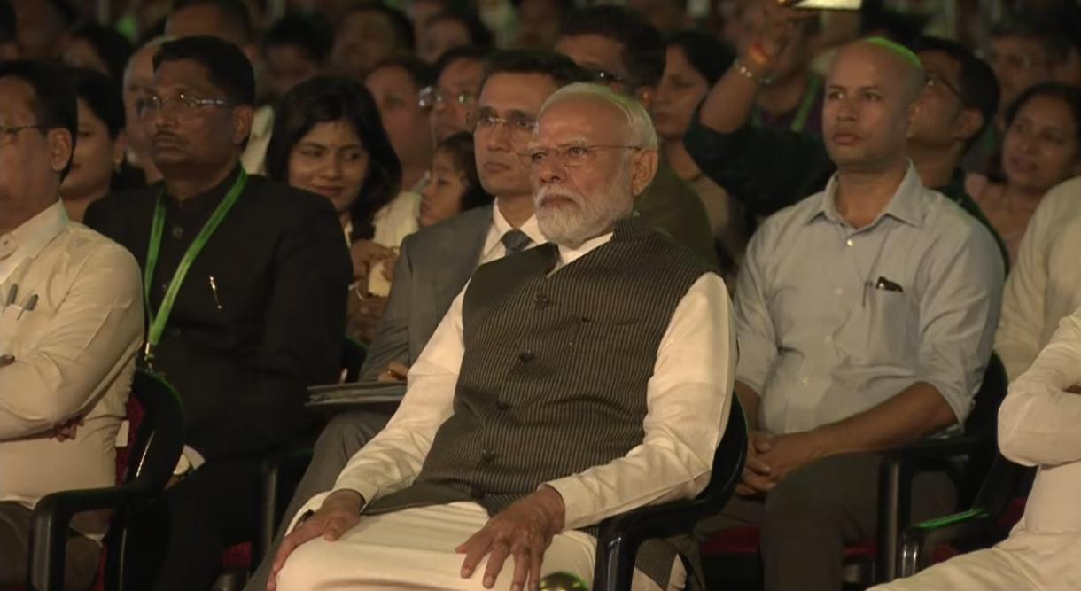PM Modi watches ‘Anand Math’ stage adaptation during Ekta Prakash Parv in Gujarat
