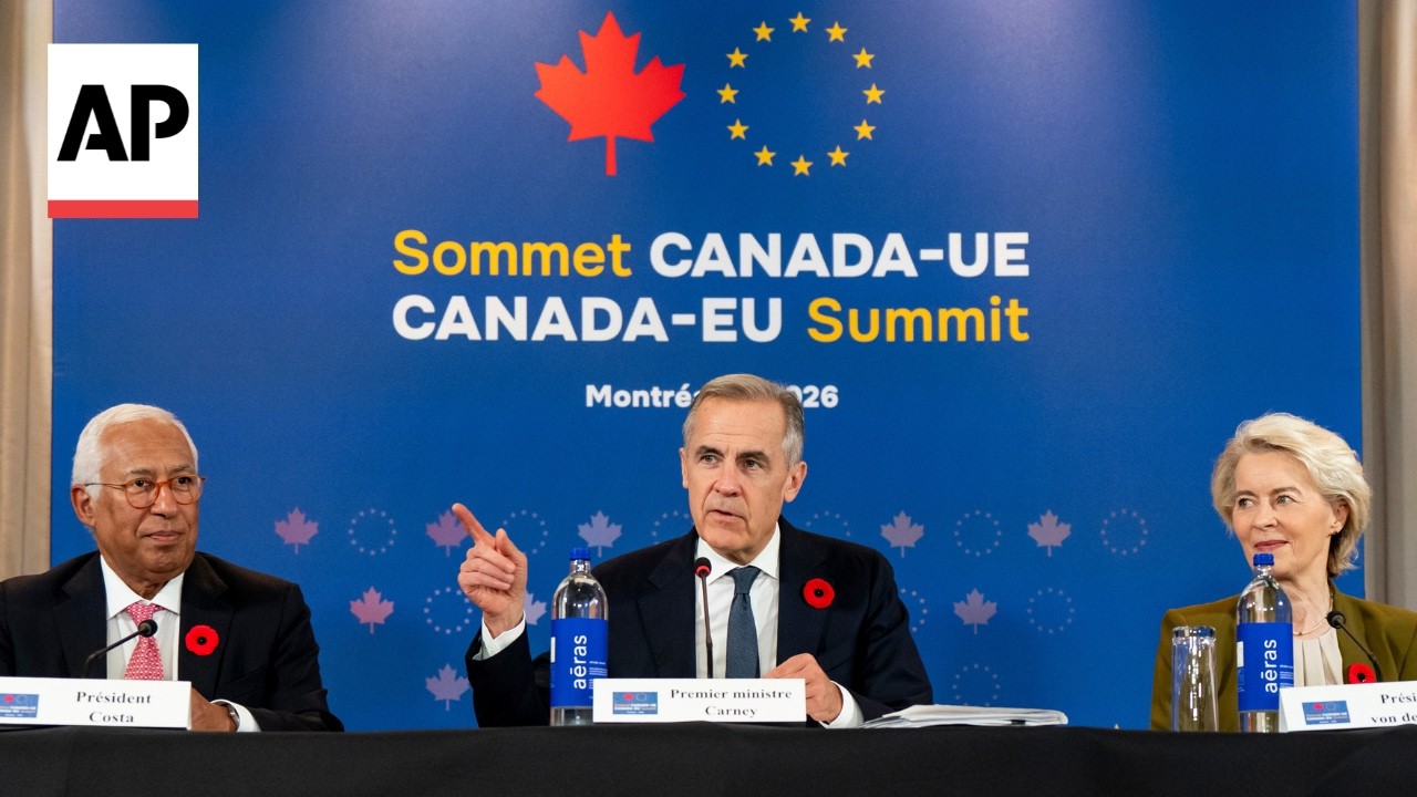 Carney, von der Leyen push Canada-EU ties against Trump threats (Video)
